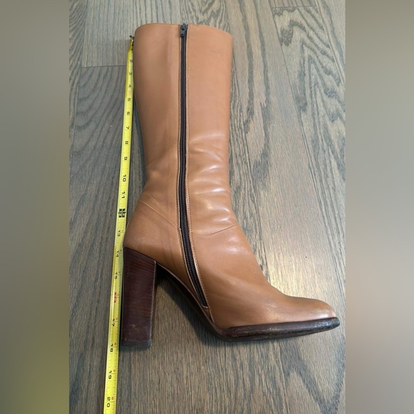 Vintage MaxMara Leather Tall Heeled Boots - sz 8 - Picture 10 of 13